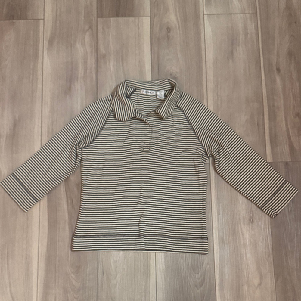 Elegant Striped Women's Blouse Polo